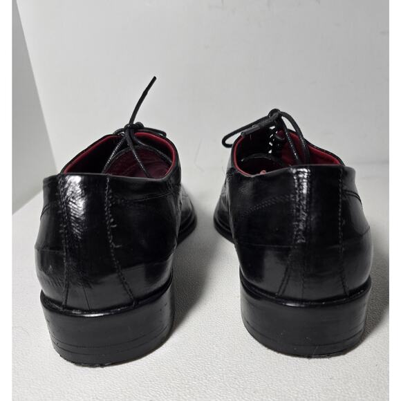 KENNETH COLE Collection Leather Oxfords Dress Shoes Sz 8 Men's Black Italy Made - Picture 6 of 11
